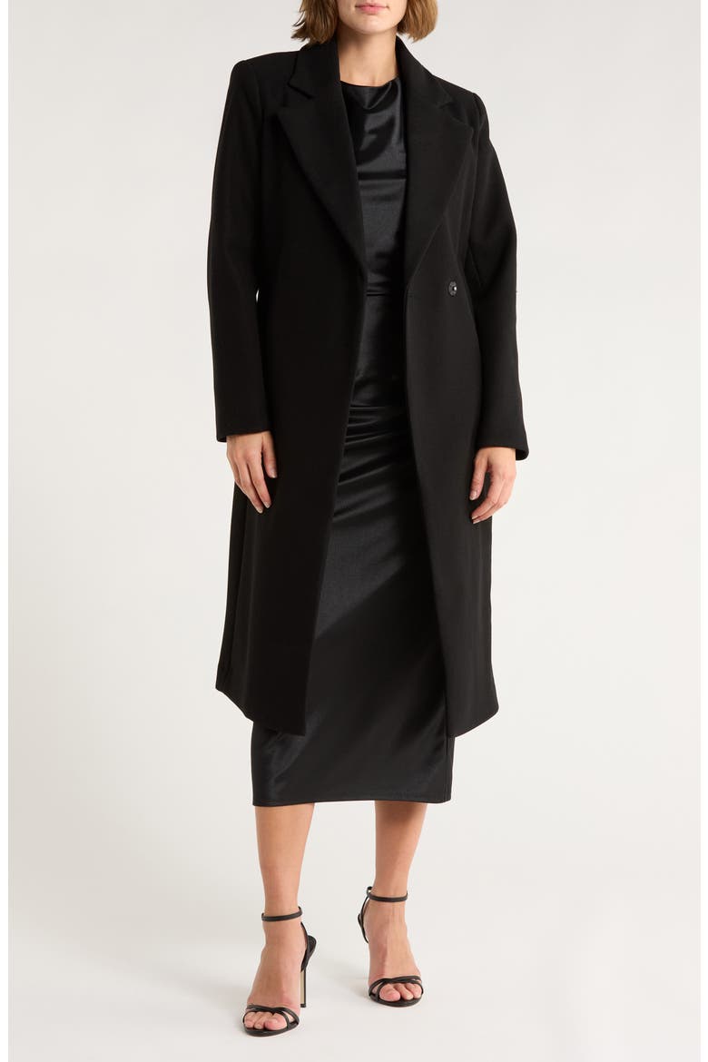 Belted Wrap Coat, Alternate, color, BLACK