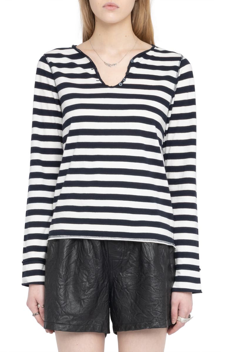 Zadig & Voltaire Tunisien Voltaire Stripe Top, Main, color, Encore