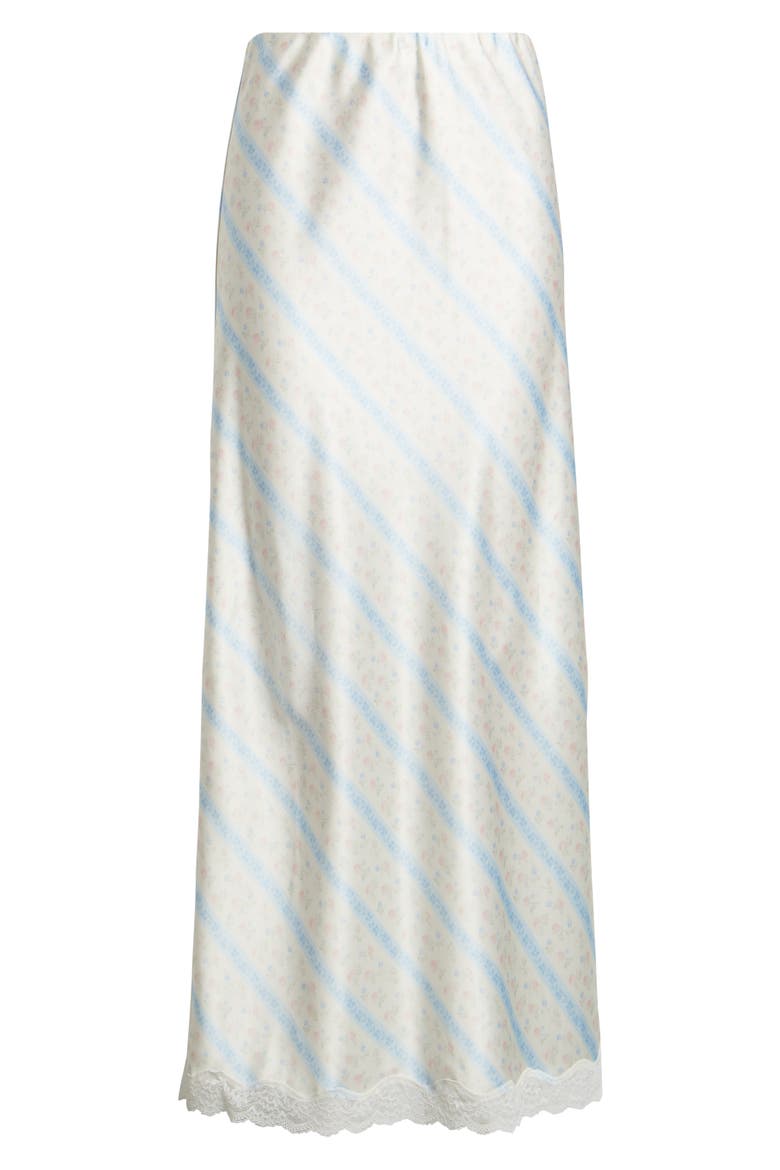 Kalo Floral Lace Trim Skirt, Alternate, color, COTTON SKIES