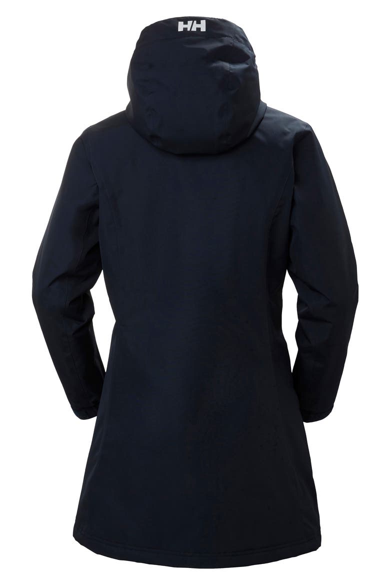 Belfast Long Waterproof Winter Rain Jacket, Alternate, color, NAVY