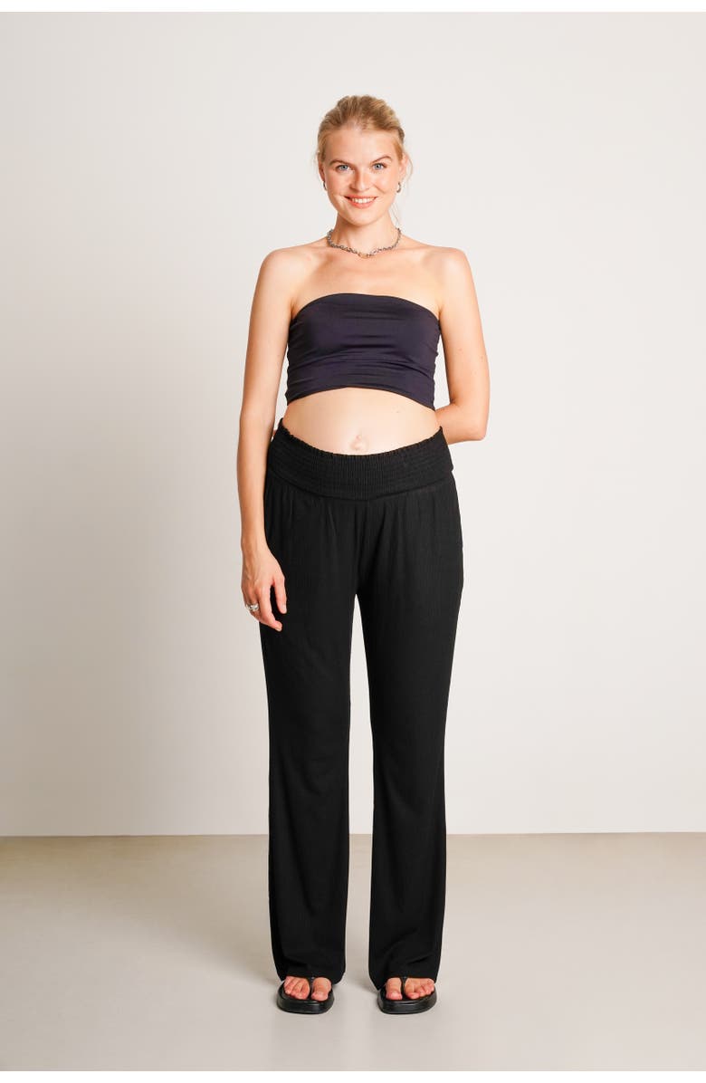 Nom Maternity Super Soft Rib Maternity Pants, Main, color, Black