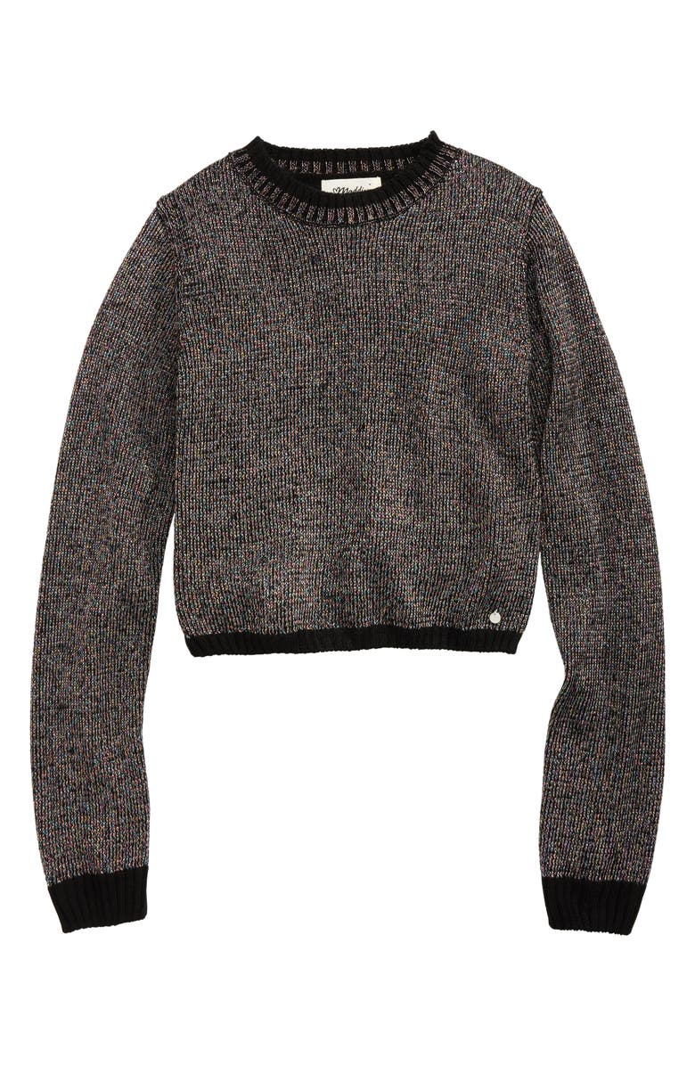 Maddie Mock Neck Metallic Sweater, Main, color, 