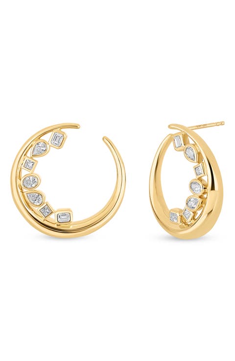 Maya Diamond Statement Hoop Earrings