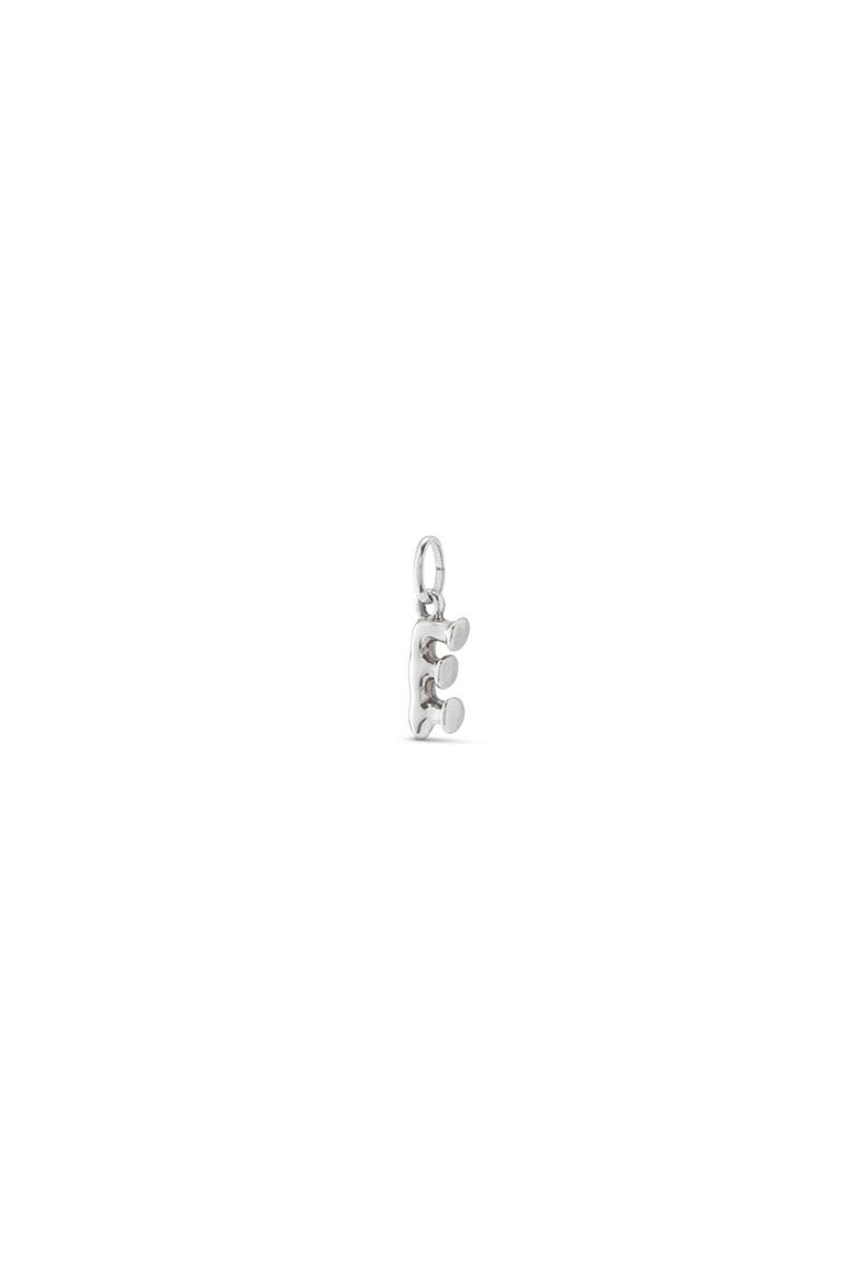 Sterling Silver-Plated Letter E Charm, Alternate, color, Silver