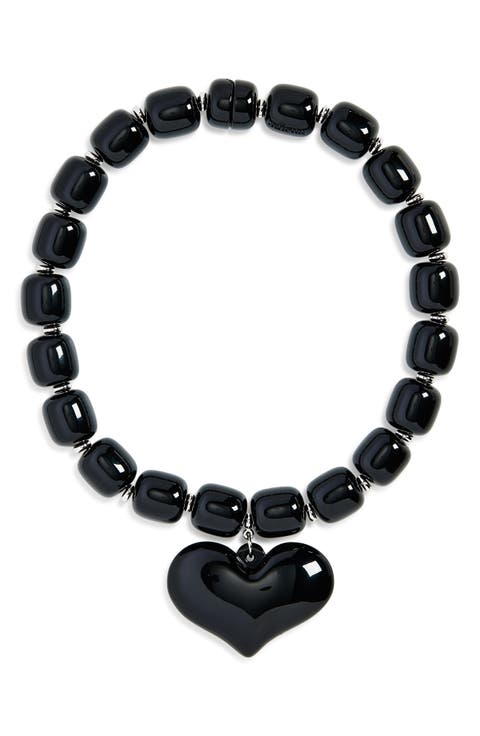 Amore Beaded Heart Pendant Necklace