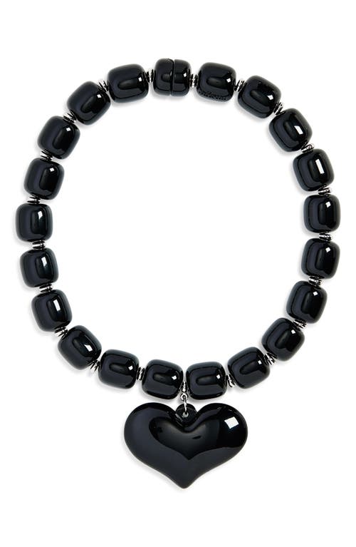 JULIETTA JULIETTA AMORE BEADED HEART PENDANT NECKLACE