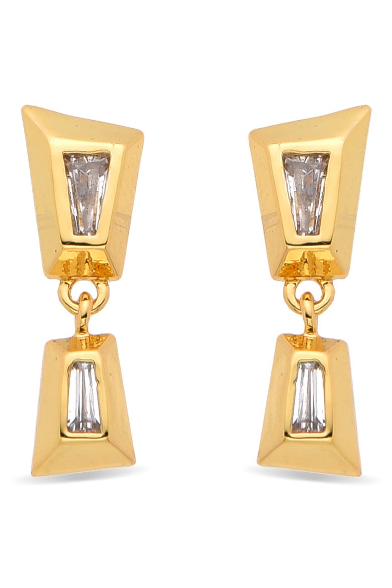 Zelie Cubic Zirconia Drop Earrings, Alternate, color, GOLD