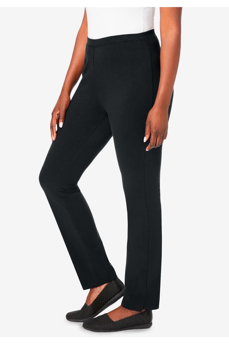 Everyday Stretch Cotton Straight Leg, Alternate, color, BLACK