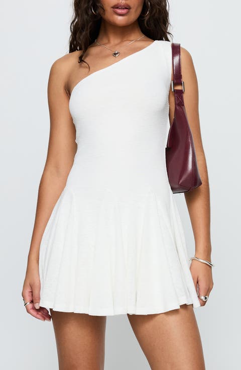 Writing Vows One-Shoulder Minidress