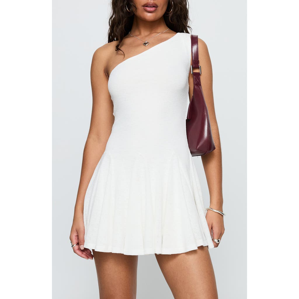 Princess Polly Writing Vows One-shoulder Minidress In White