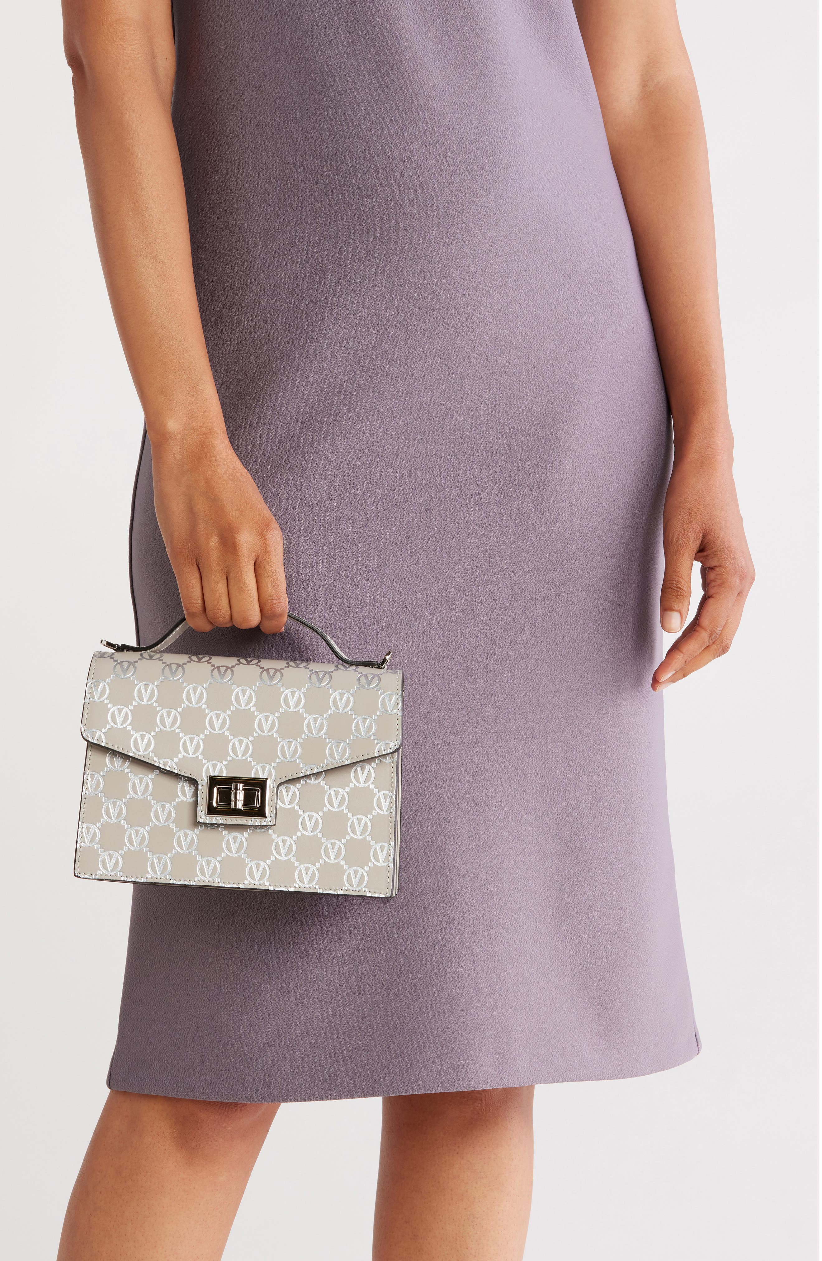 VALENTINO BY MARIO VALENTINO Titti Monogram Top Handle Bag, Alternate, color, Foggy Rime