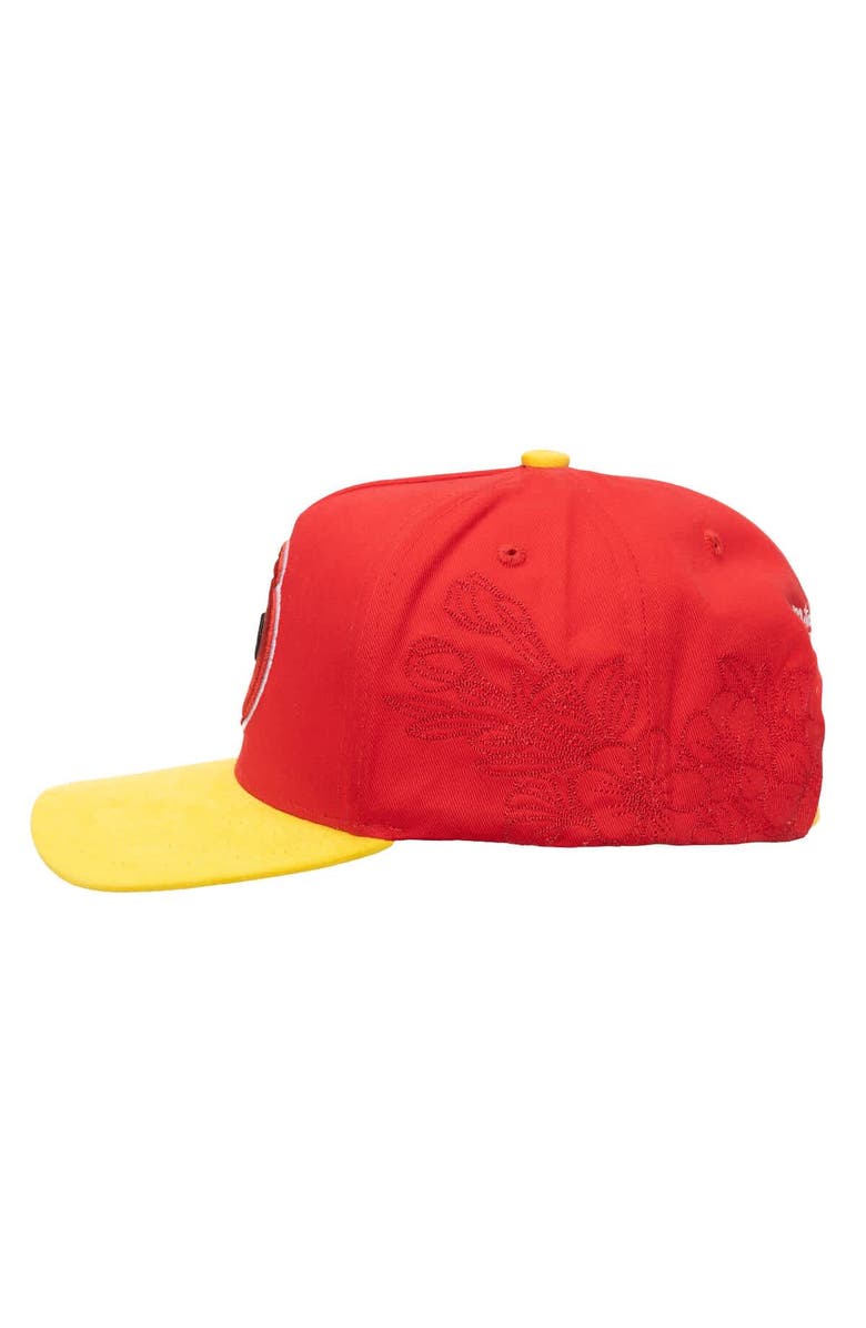 Mitchell & Ness Men's Mitchell & Ness Red/Yellow Houston Rockets May Flowers Adjustable Hat, Alternate, color,