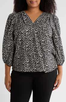 Renee C V-Neck Balloon Sleeve Top