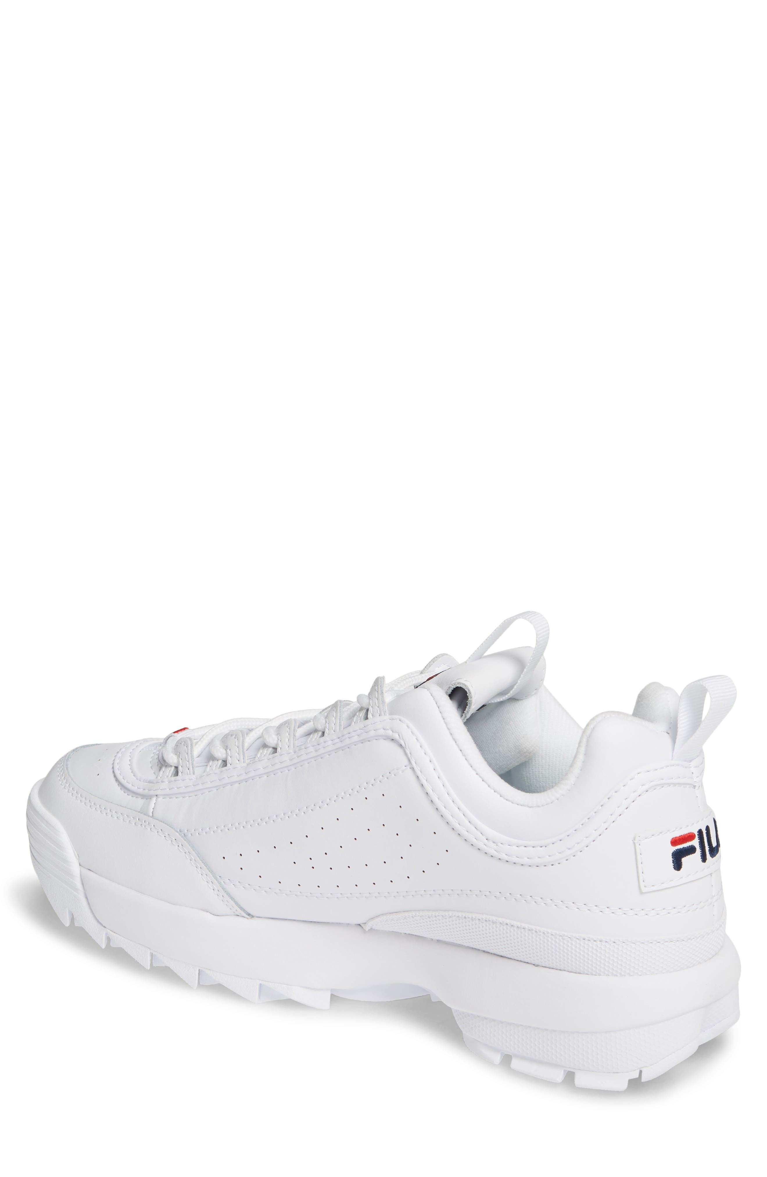 Disruptor II Premium Sneaker, Alternate, color, WHITE/ NAVY/ FILA RED