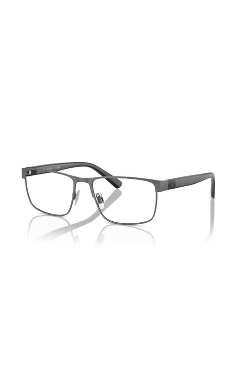 Polo Ralph Lauren 56mm Rectangle Optical Glasses In Gray