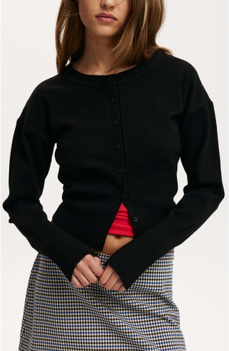 Cotton On Everfine Round Neck Cardigan, Main, color, 