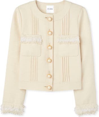 ジャケット [SHOPPERMADE] Classical Fringe Tweed Jacket (2color) CHANEL CC Logo Lesage Tweed Fringe Fitted Jacket Multicolor