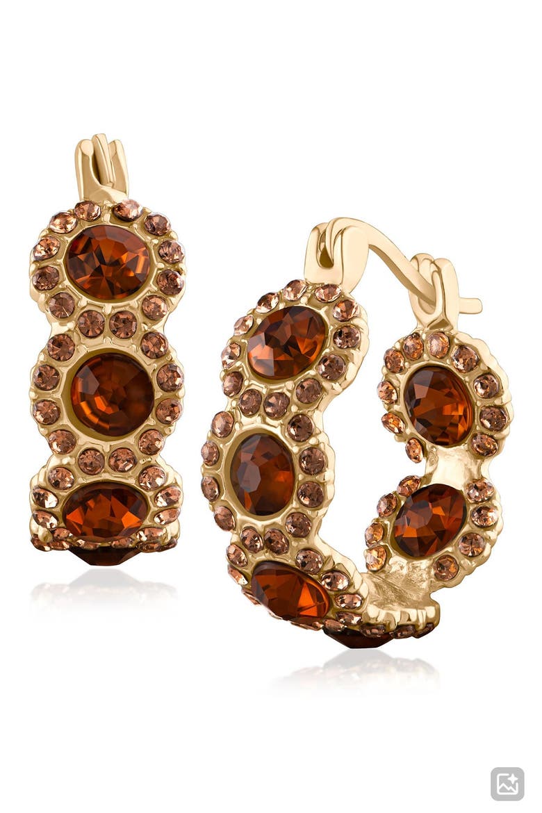 Crystal Inside-Out Hoop Earrings (Nordstrom Exclusive), Main, color, CHAMPANGE/ GOLD