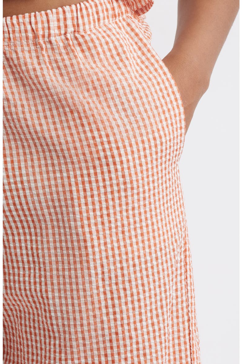 x Styled by COCO! Nina Gingham Seersucker Straight Leg Pants, Alternate, color, CLAY SEERSUCKER
