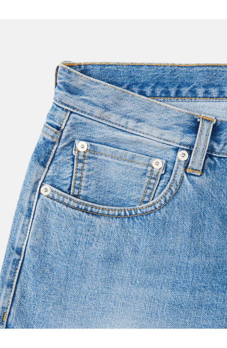 Fortela Winonaj Japan Selvedge Bleach Wash Denim Shorts, Alternate, color, Light Blue