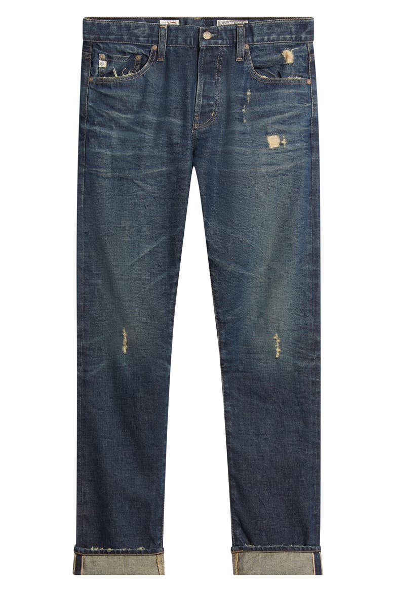 Tellis Slim Heritage Rigid Red Line Selvedge Jeans, Alternate, color, 3 YEARS GOLDEN HOUR