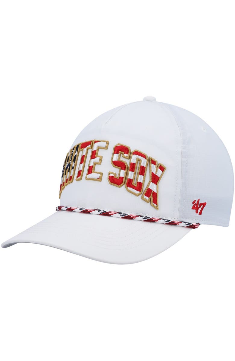 '47 Men's '47 White Chicago White Sox Flag Flutter Hitch Snapback Hat, Main, color,