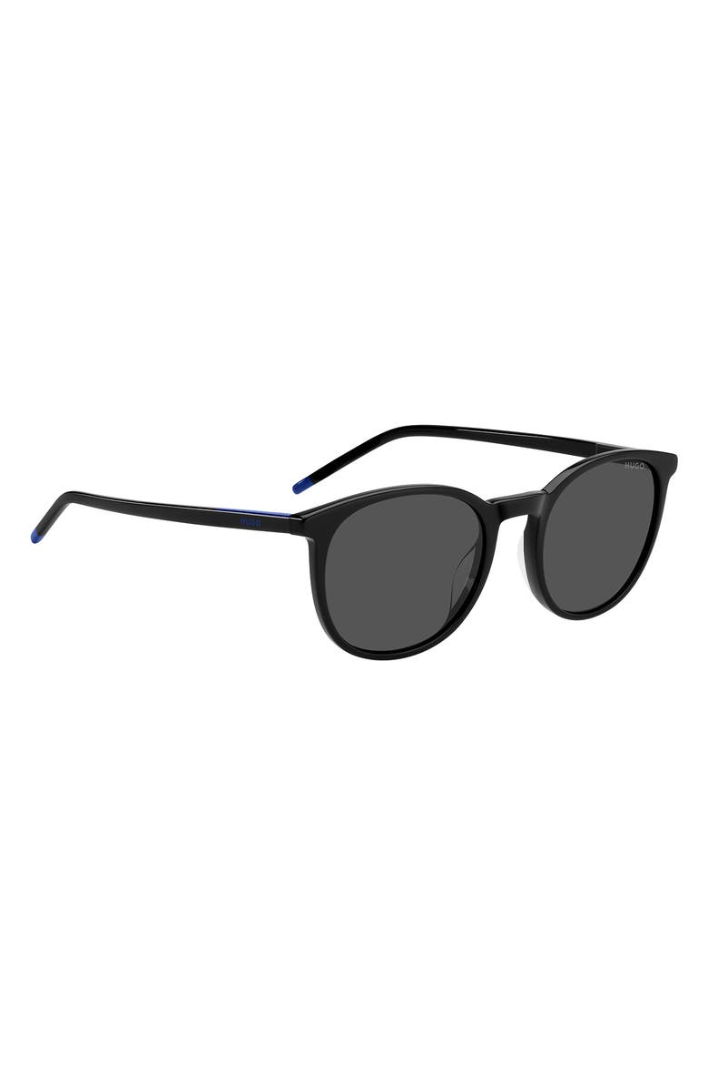 HUGO Panthos 53mm Round Sunglasses, Alternate, color, Black/ Grey