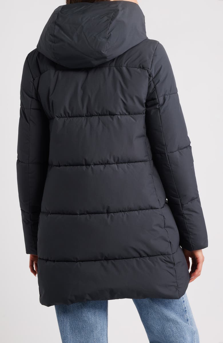Save The Duck Bethany Waterproof Hooded Quilted Parka, Alternate, color, Black