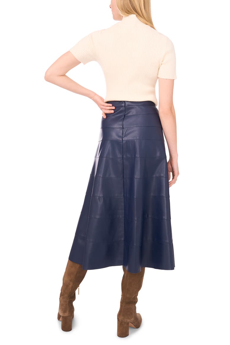 Seamed Faux Leather Skirt, Alternate, color, MIDNIGHT SKY