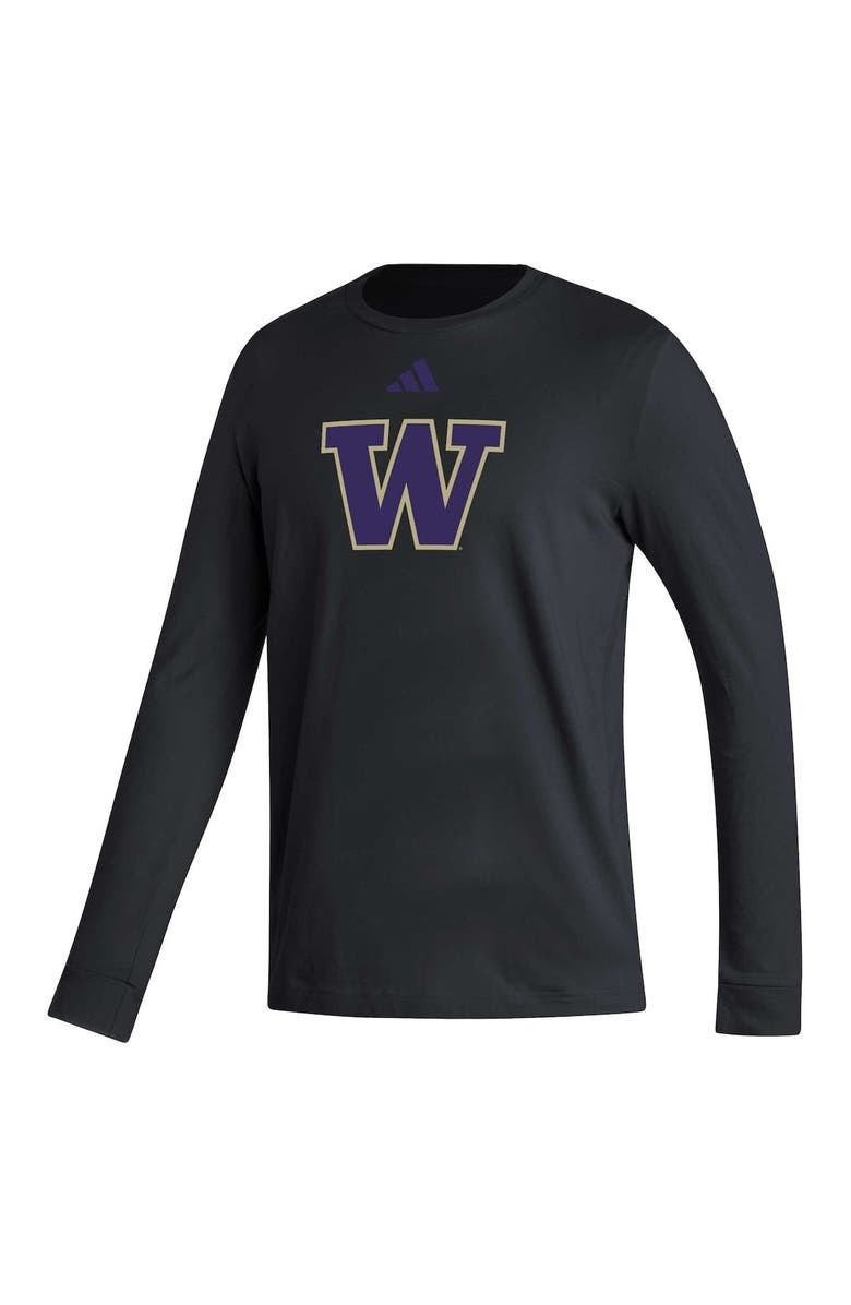 adidas Men's adidas Black Washington Huskies Locker Logo Fresh Long Sleeve T-Shirt, Alternate, color, Black