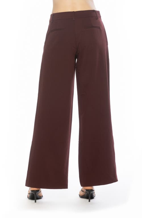 Alexia Admor Quinn Pleated Wide Leg Pants In Brown