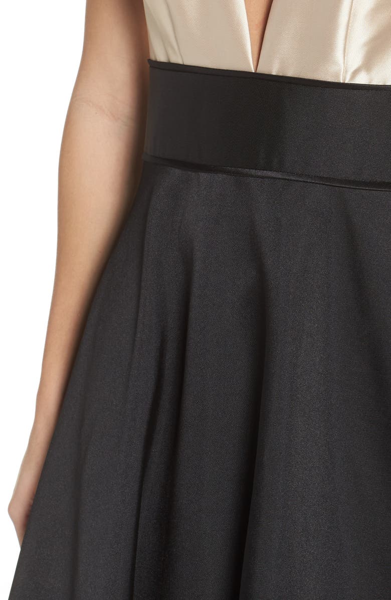 Ieena for Mac Duggal Plunge Neck Taffeta Ballgown, Alternate, color,