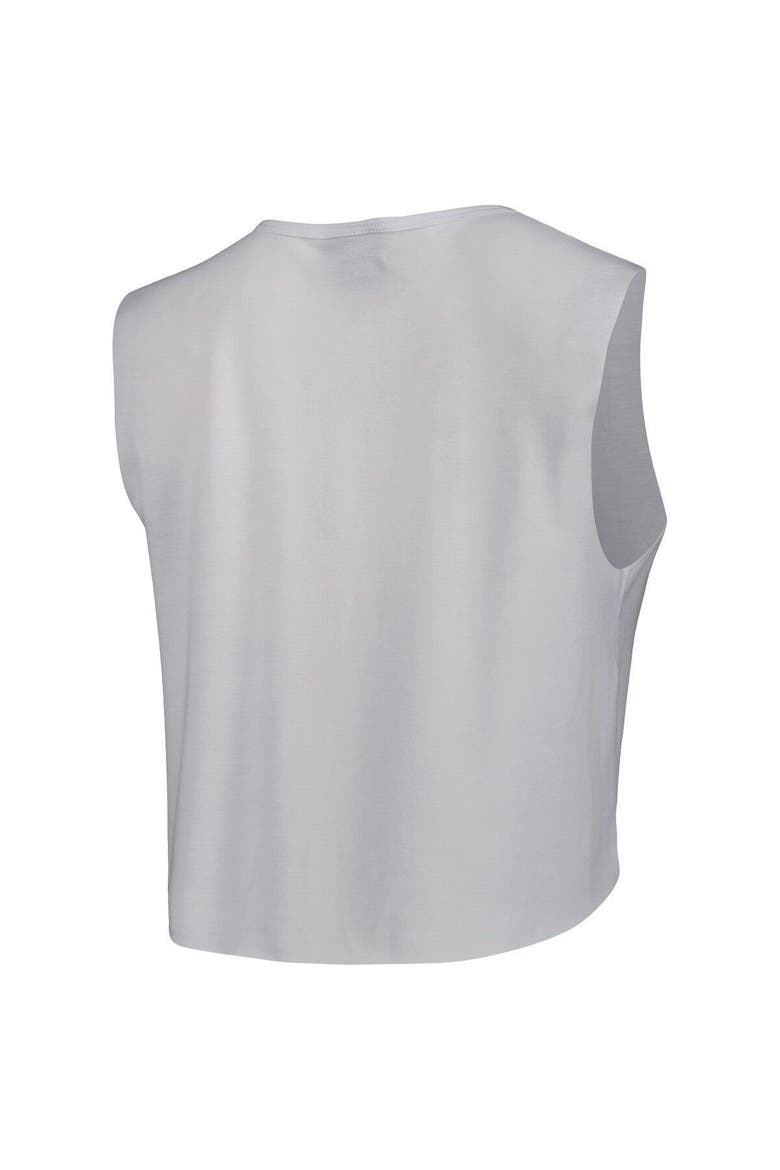 Women's Cuce White Tampa Bay Buccaneers Sequin Tri-Blend Cropped Tank Top, Alternate, color, White