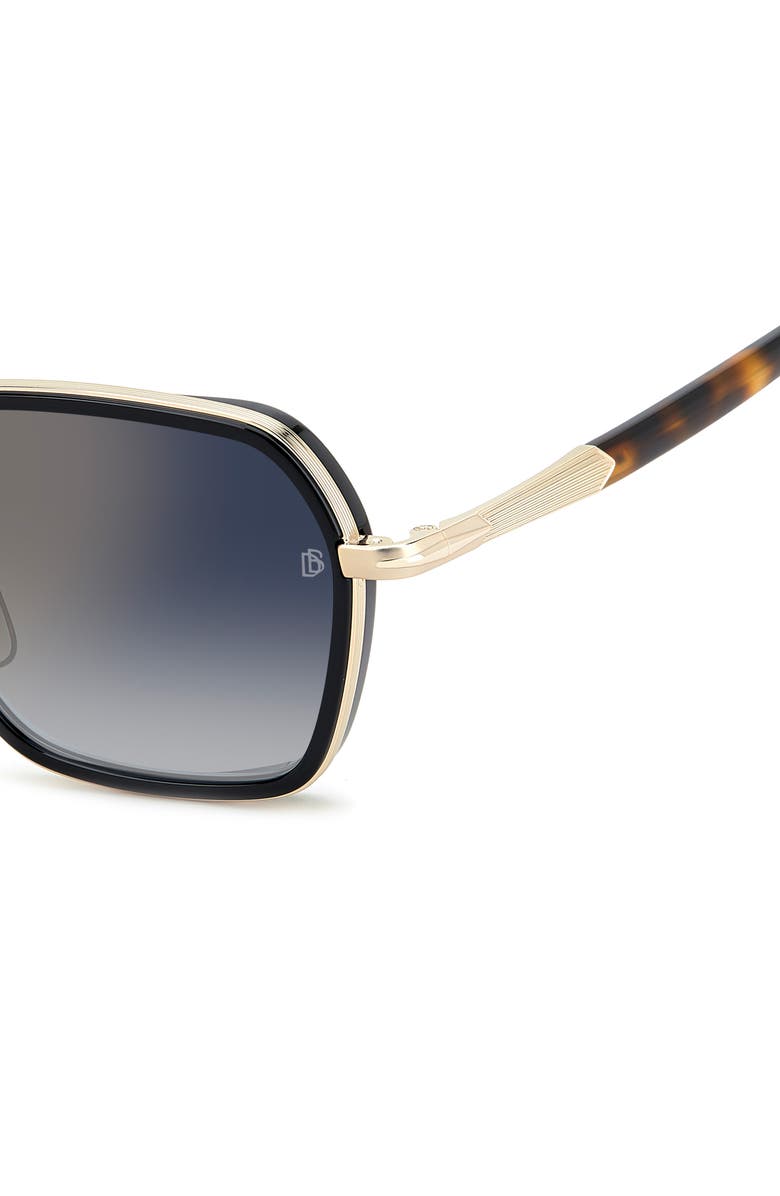 David Beckham Eyewear 53mm Square Sunglasses, Alternate, color, Gold Black/ Blsf Gdsp