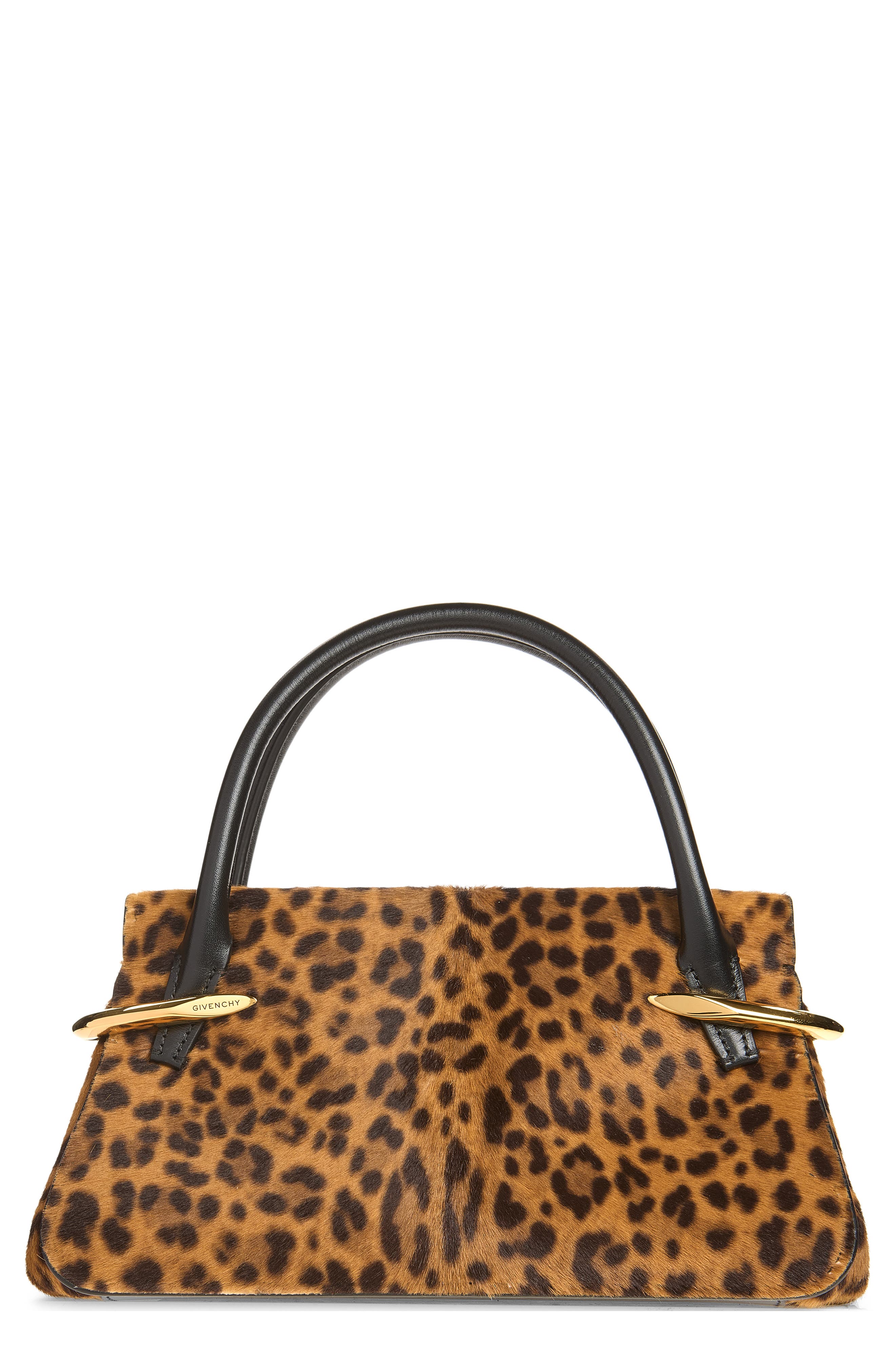 Mini Pinch Leopard Genuine Calf Hair Bag, Main, color, BLACK/YELLOW