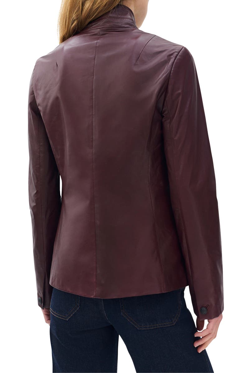 rag & bone Slade Leather Blazer, Alternate, color, Burgundy