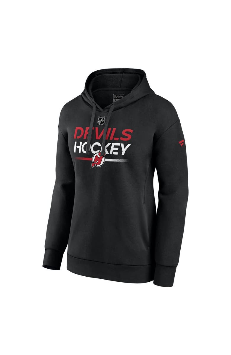 FANATICS Women's Fanatics Black New Jersey Devils Authentic Pro Primary Logo Pullover Hoodie, Alternate, color, 