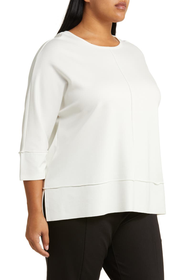 Serenity Three Quarter Sleeve Knit Top, Alternate, color, NYC WHITE
