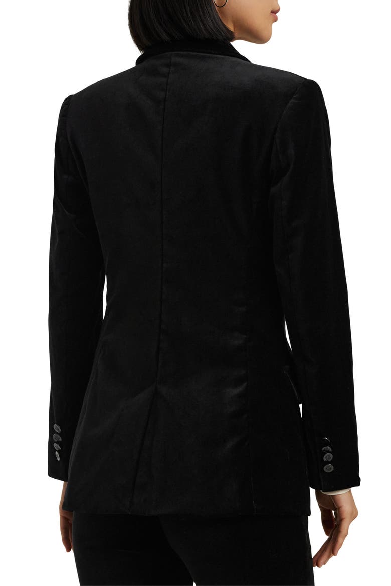 Stretch Velour Blazer, Alternate, color, BLACK VELVET