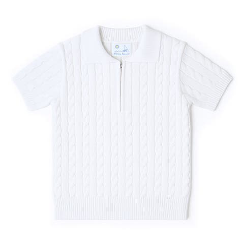 Short Sleeve Polo Cable Sweater (Toddler, Little Kid)