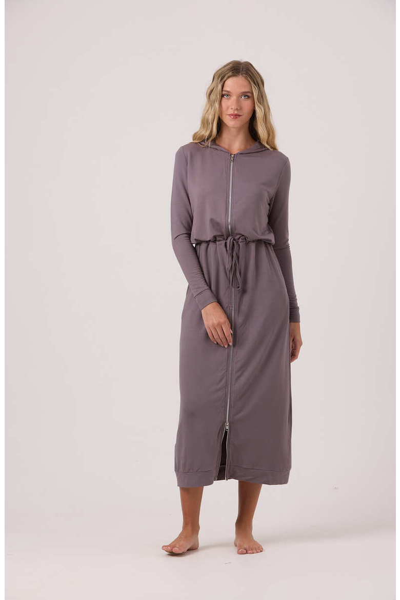 Hoodie Dress Maxi, Main, color, Grey
