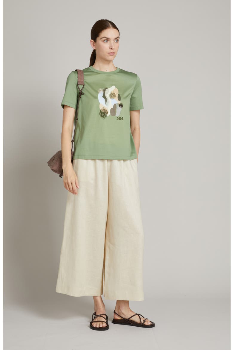 Canneti Wide Leg Linen Canvas Pants, Alternate, color, MILK