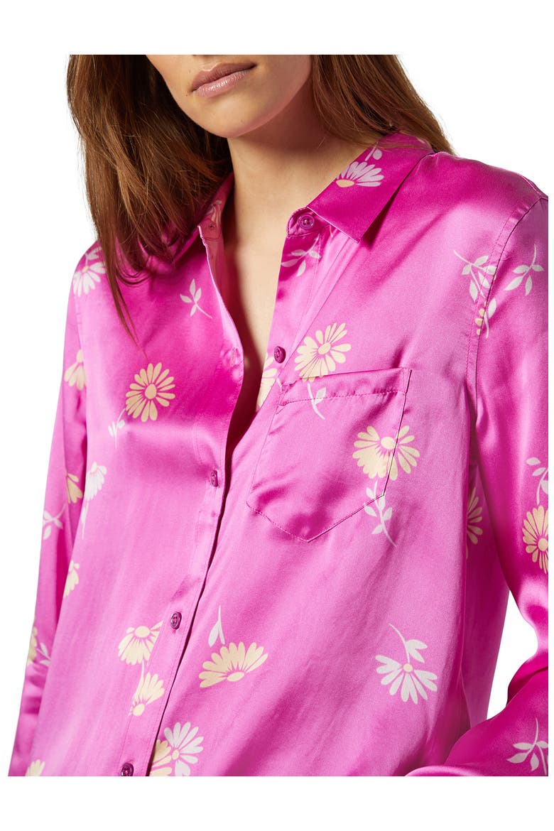 Leema Floral Print Silk Shirt, Alternate, color, ROSE MULTI