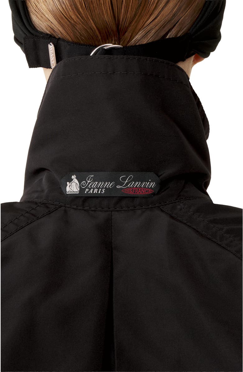 Lanvin Bi-Material Trench Coat In Silk Faille And Charmeuse Fabric, Alternate, color, Black