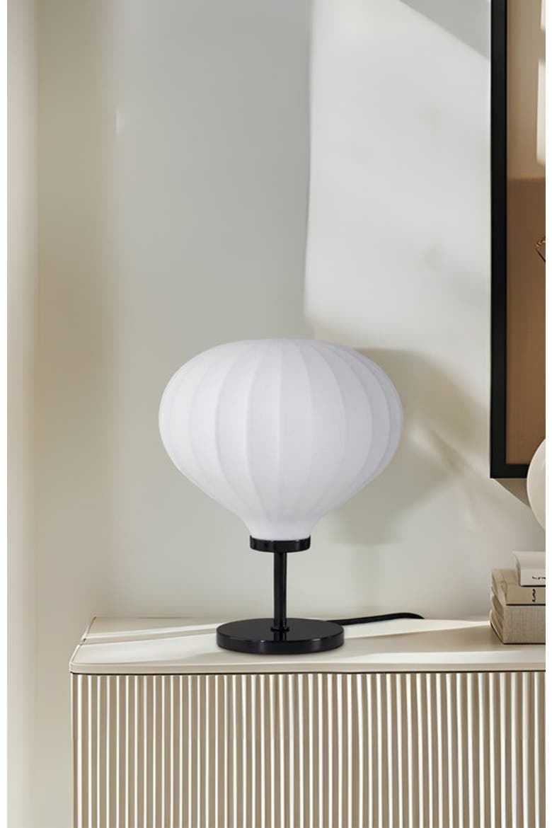 Nimbus 9" LED Table Lamp with Black Finish and White Balloon Dome Shade, Bulb Included, Alternate, color, Classic black