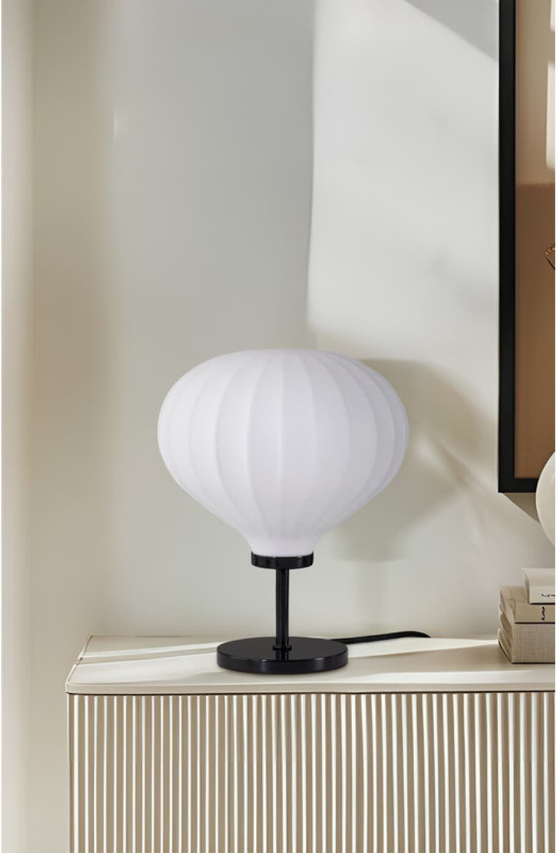 Brightech Nimbus 9" LED Table Lamp with Black Finish and White Balloon Dome Shade, Bulb Included, Alternate, color, Classic Black