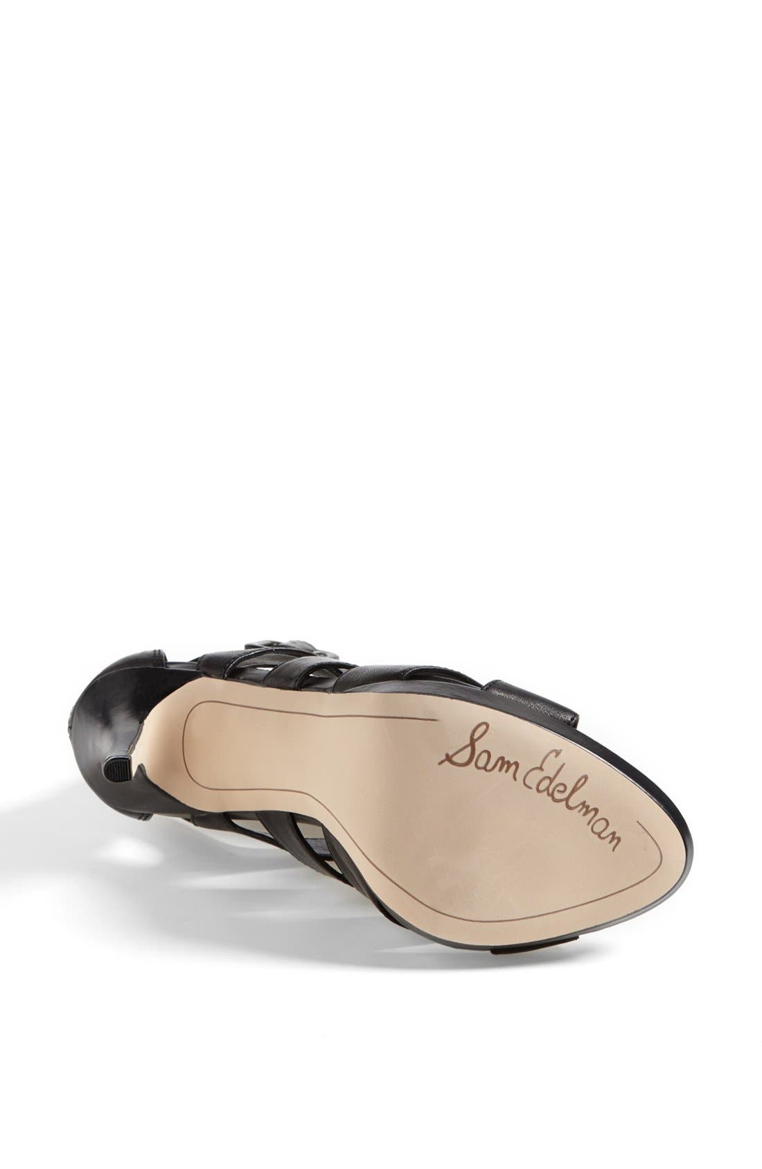 'Emlyn' Sandal, Alternate, color, BLACK LEATHER