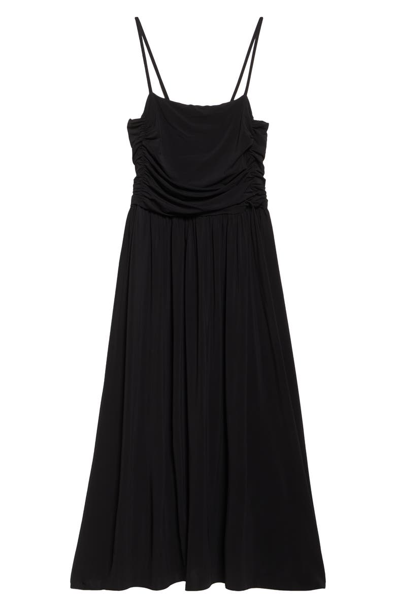 Weekend Max Mara Ghia Cross Back Ruched Sundress, Alternate, color, Black