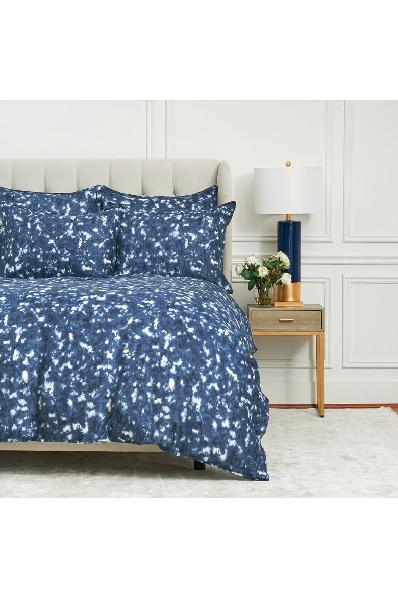 Shaleena and Cotton Blend Queen Duvet Cover, Main, color, Blue
