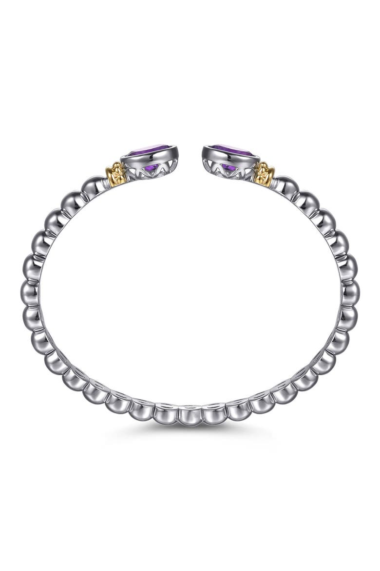 Bujukan 14k Gold & Sterling Silver Amethyst Bangle, Alternate, color, STERLING / 14K/ AMETHYST